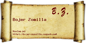 Bojer Zomilla névjegykártya